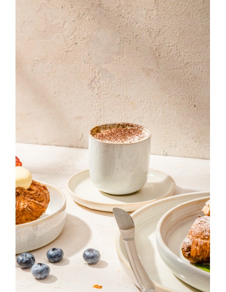 Vaso redondo Beige rosado gres esmaltado 9 cl Ø 6,2 cm Pearl Pro.mundi