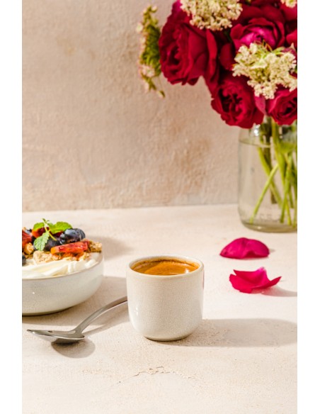 Vaso redondo Beige rosado gres esmaltado 18 cl Ø 8 cm Pearl Pro.mundi