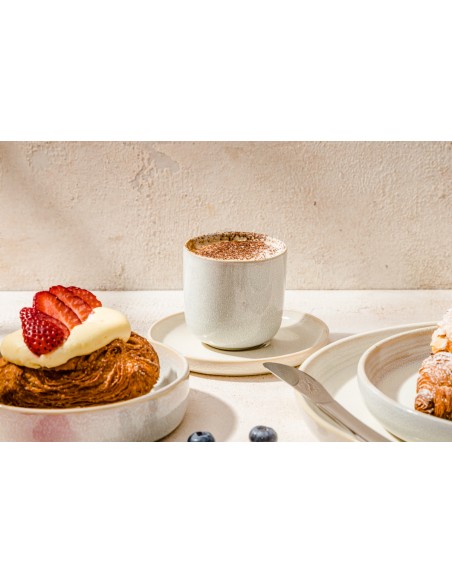 Platillo redondo Beige rosado gres esmaltado Ø 14 cm Pearl Pro.mundi