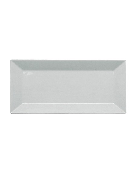 Plato llano rectangular blanco porcelana 22x11 cm Classic Square Pro.mundi