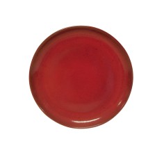 Plato llano redondo rojo gres esmaltado Ø 24 cm Gres Couleur Pro.mundi