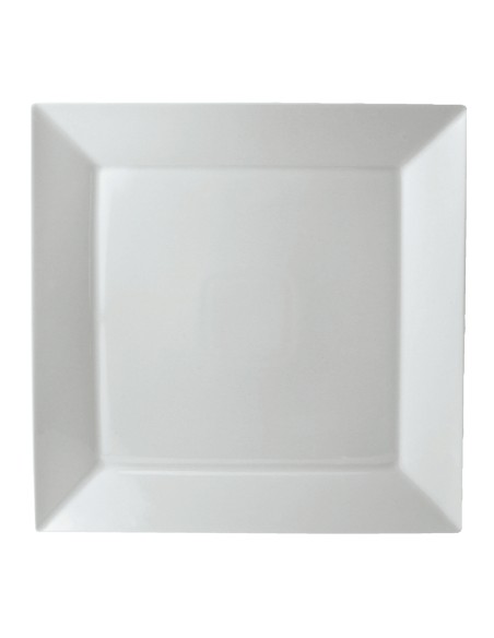 Plato llano cuadrado blanco porcelana 13x13 cm Classic Square Pro.mundi