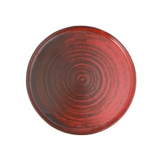 Plato Borde Nórdico Redondo Porcelana Rojo 30 Cm Lykke Porland