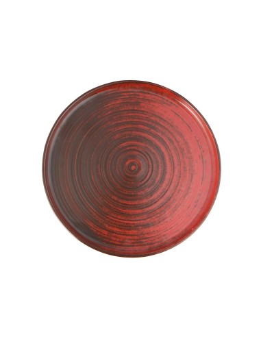 Plato Borde Nórdico Redondo Porcelana Rojo 30 Cm Lykke Porland
