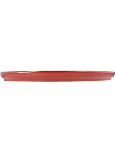 Plato Borde Nórdico Redondo Porcelana Rojo 30 Cm Lykke Porland