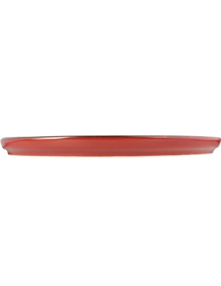 Plato Borde Nórdico Redondo Porcelana Rojo 30 Cm Lykke Porland