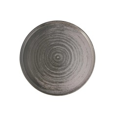 Plato Borde Nórdico Redondo Porcelana Gris 30 Cm Lykke Porland