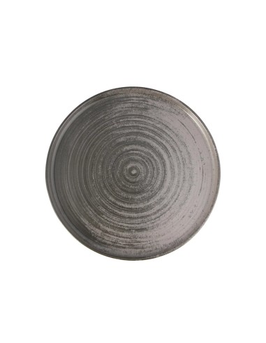 Plato Borde Nórdico Redondo Porcelana Gris 30 Cm Lykke Porland