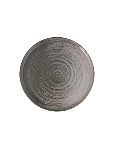 Plato Borde Nórdico Redondo Porcelana Gris 30 Cm Lykke Porland
