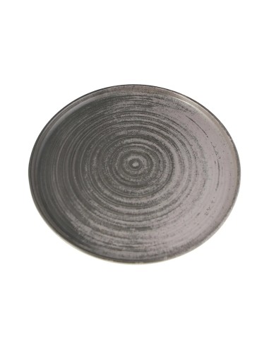 Plato Borde Nórdico Redondo Porcelana Gris 30 Cm Lykke Porland