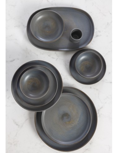 Plato llano redondo de gres esmaltado Ø 28 cm Tornado Accolade