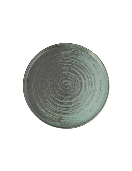 Plato Borde Nórdico Redondo Porcelana Verde 30 Cm Lykke Porland