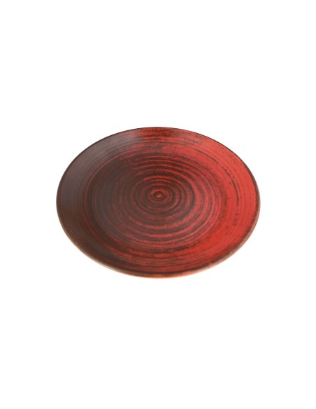 Plato Llano Redondo Porcelana Rojo 25 Cm Lykke Porland