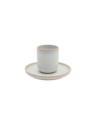 Vaso redondo beige gres esmaltado 9 cl Ø 5,5 cm Sand Accolade