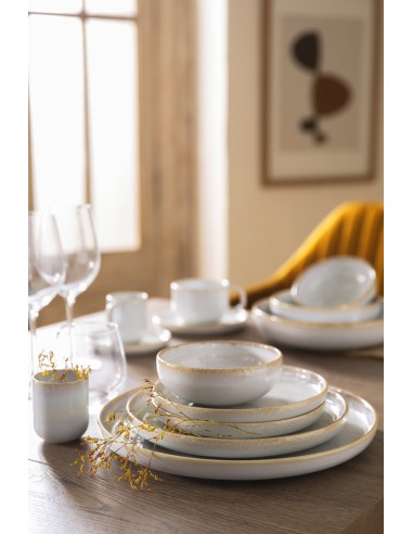 Vaso redondo beige gres esmaltado 9 cl Ø 5,5 cm Sand Accolade