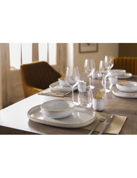 Vaso redondo beige gres esmaltado 9 cl Ø 5,5 cm Sand Accolade