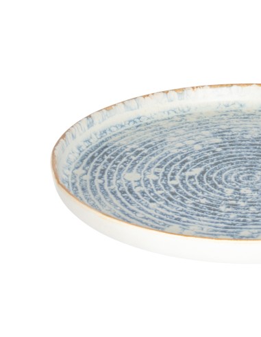Plato llano redondo azul gres esmaltado Ø 28 cm Ice Accolade