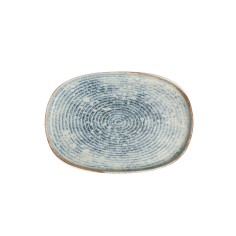 Plato oval azul gres esmaltado 33x22