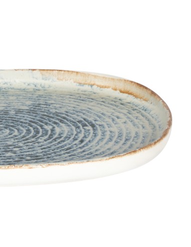 Plato oval azul gres esmaltado 33x22,5 cm Ice Accolade