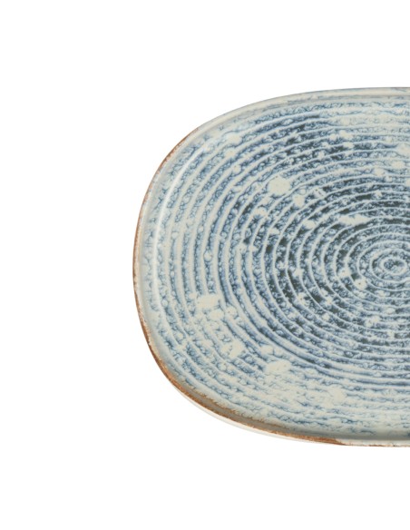 Plato oval azul gres esmaltado 33x22,5 cm Ice Accolade