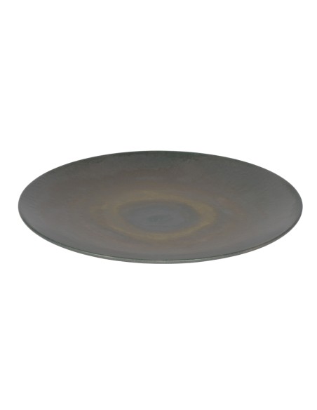 Plato coupe redondo gris marrón gres esmaltado Ø 27 cm Enigma Accolade
