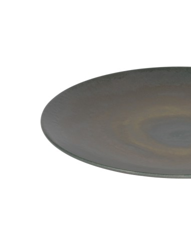 Plato coupe redondo gris marrón gres esmaltado Ø 27 cm Enigma Accolade