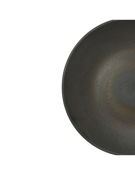 Plato coupe redondo gris marrón gres esmaltado Ø 21 cm Enigma Accolade