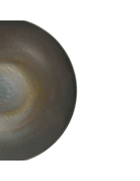 Plato coupe hondo redondo gris marrón gres esmaltado Ø 22 cm Enigma Accolade