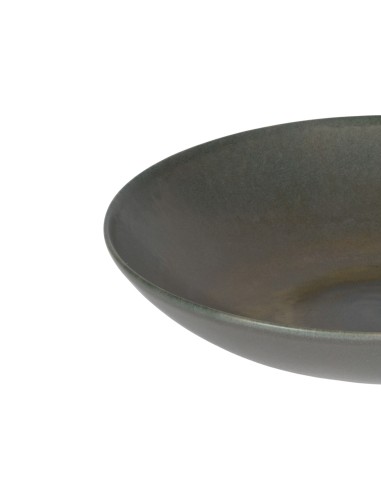 Plato coupe hondo redondo gris marrón gres esmaltado Ø 22 cm Enigma Accolade