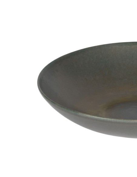 Plato coupe hondo redondo gris marrón gres esmaltado Ø 22 cm Enigma Accolade