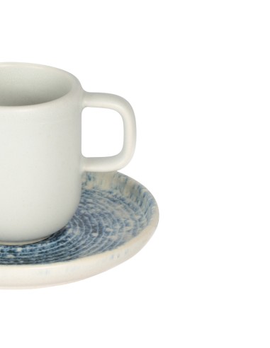 Platillo espresso redondo azul gres esmaltado Ø 12 cm Ice Accolade