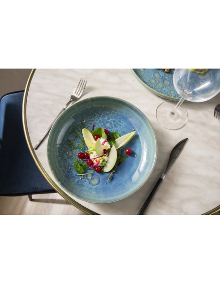 Plato hondo redondo azul gres esmaltado Ø 22 cm Magic Accolade