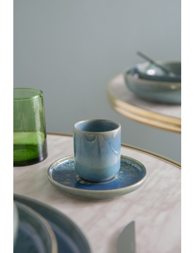 Platillo espresso redondo azul gres esmaltado Ø 12 cm Magic Accolade