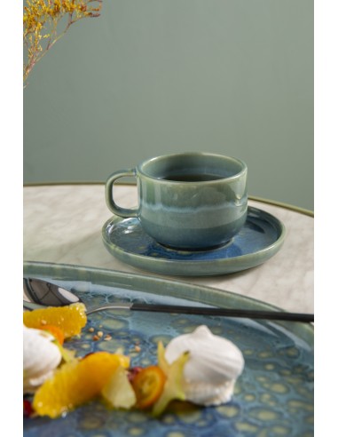 Platillo espresso redondo azul gres esmaltado Ø 12 cm Magic Accolade