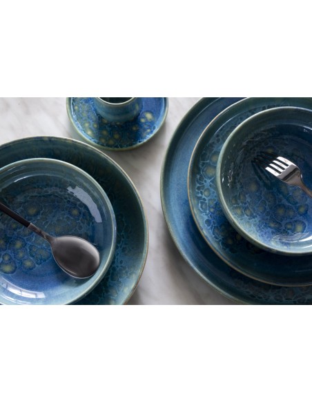 Platillo para té redondo azul gres esmaltado Ø 14 cm Magic Accolade