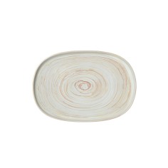 Plato oval beige gres esmaltado 33x22