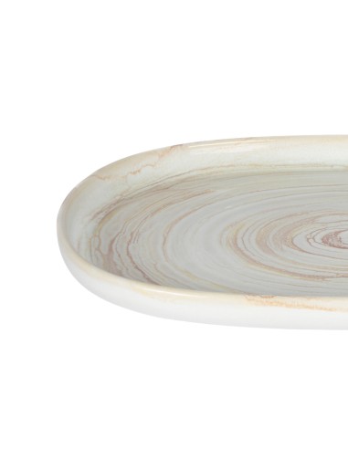 Plato oval beige gres esmaltado 33x22,5 cm Aurora Accolade