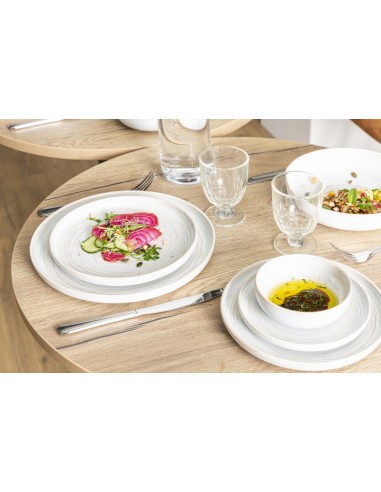 Plato llano redondo beige de gres esmaltado Ø 17 cm Aurora Accolade