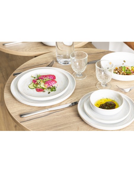 Plato llano redondo beige de gres esmaltado Ø 17 cm Aurora Accolade