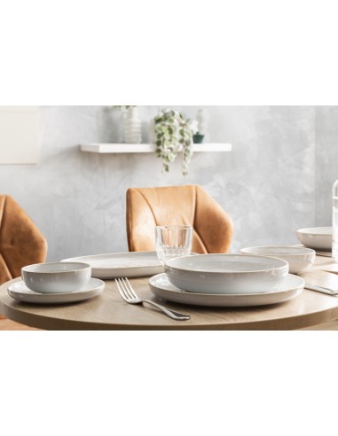 Plato llano redondo beige de gres esmaltado Ø 17 cm Aurora Accolade