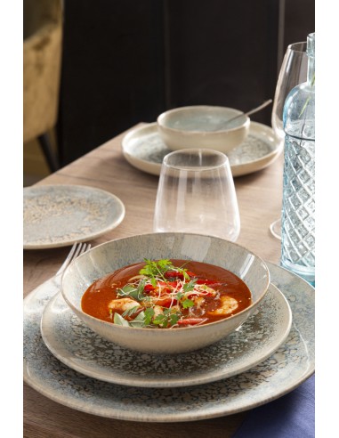 Plato hondo redondo gris gres esmaltado Ø 22 cm Tropic Accolade