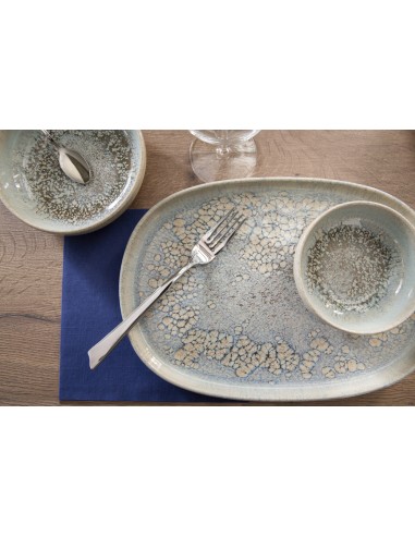 Plato ovalado gris gres esmaltado 33x22,5 cm Tropic Accolade