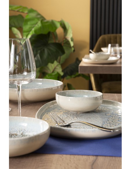 Plato llano redondo gris gres esmaltado Ø 17 cm Tropic Accolade