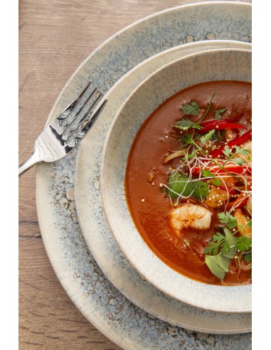 Plato coupe llano redondo gris gres esmaltado Ø 21 cm Tropic Accolade