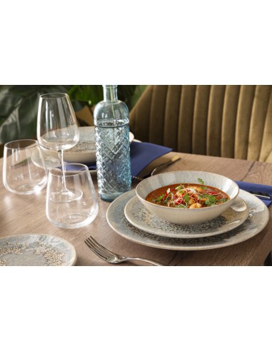 Plato hondo redondo gris gres esmaltado Ø 17 cm Tropic Accolade