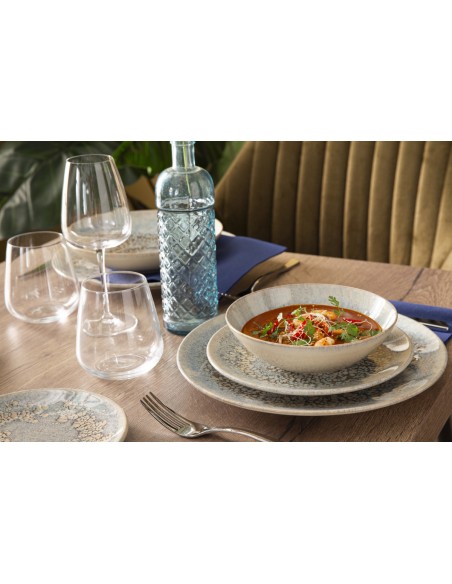 Plato hondo redondo gris gres esmaltado Ø 17 cm Tropic Accolade