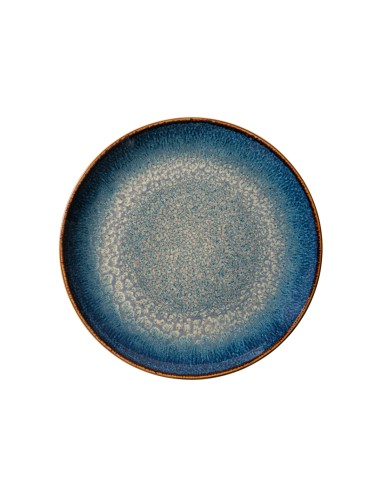 Plato llano redondo azul oscuro porcelana Ø 21 cm Seablue Accolade