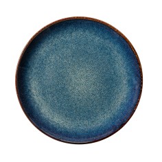 Plato llano redondo azul oscuro porcelana Ø 24 cm Seablue Accolade