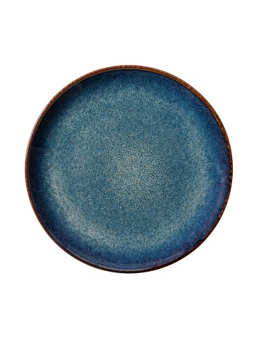 Plato llano redondo azul oscuro porcelana Ø 24 cm Seablue Accolade