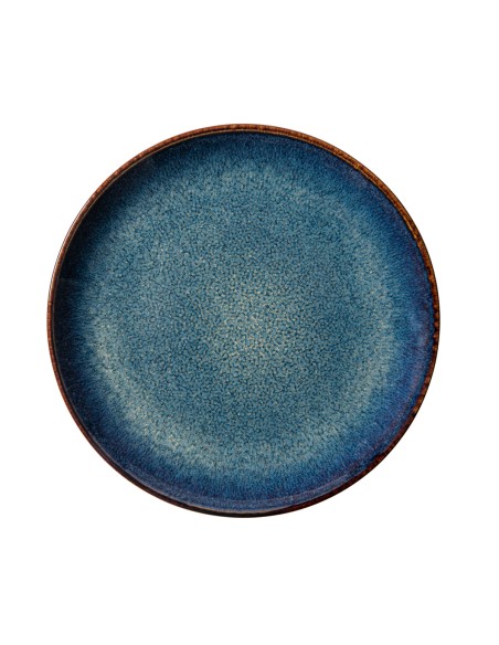 Plato llano redondo azul oscuro porcelana Ø 24 cm Seablue Accolade